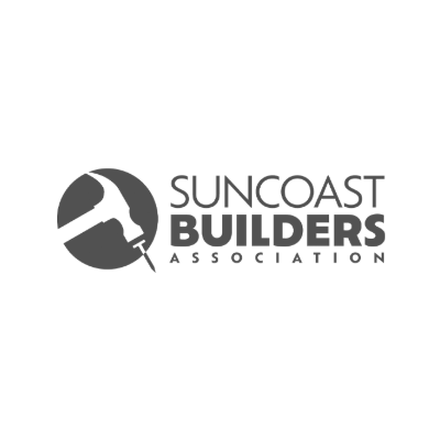 Suncoast Builders Association logo with hammer icon.