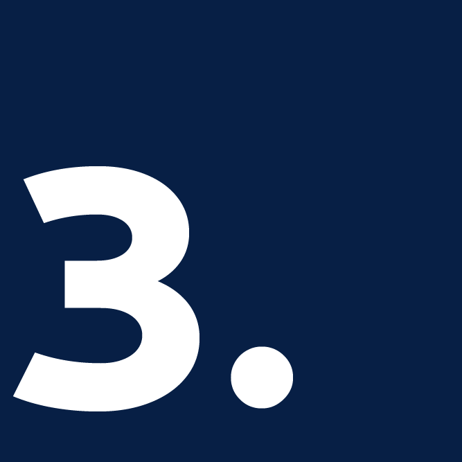 Large number three on dark background.